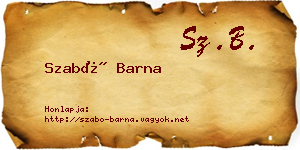 Szabó Barna névjegykártya