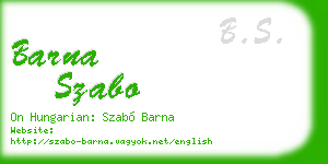 barna szabo business card